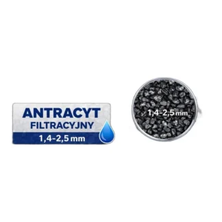 Antracyt filtracyjny 1,4–2,5 mm, 2 litry, do akwarium — zdjęcie 1