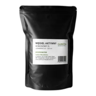 Kokosowy węgiel aktywny o frakcji 0,42–0,85 mm, objętość 2 L — zdjęcie 1