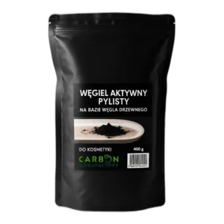Pylisty węgiel aktywny z węgla drzewnego, drobny proszek 200 g — zdjęcie 1